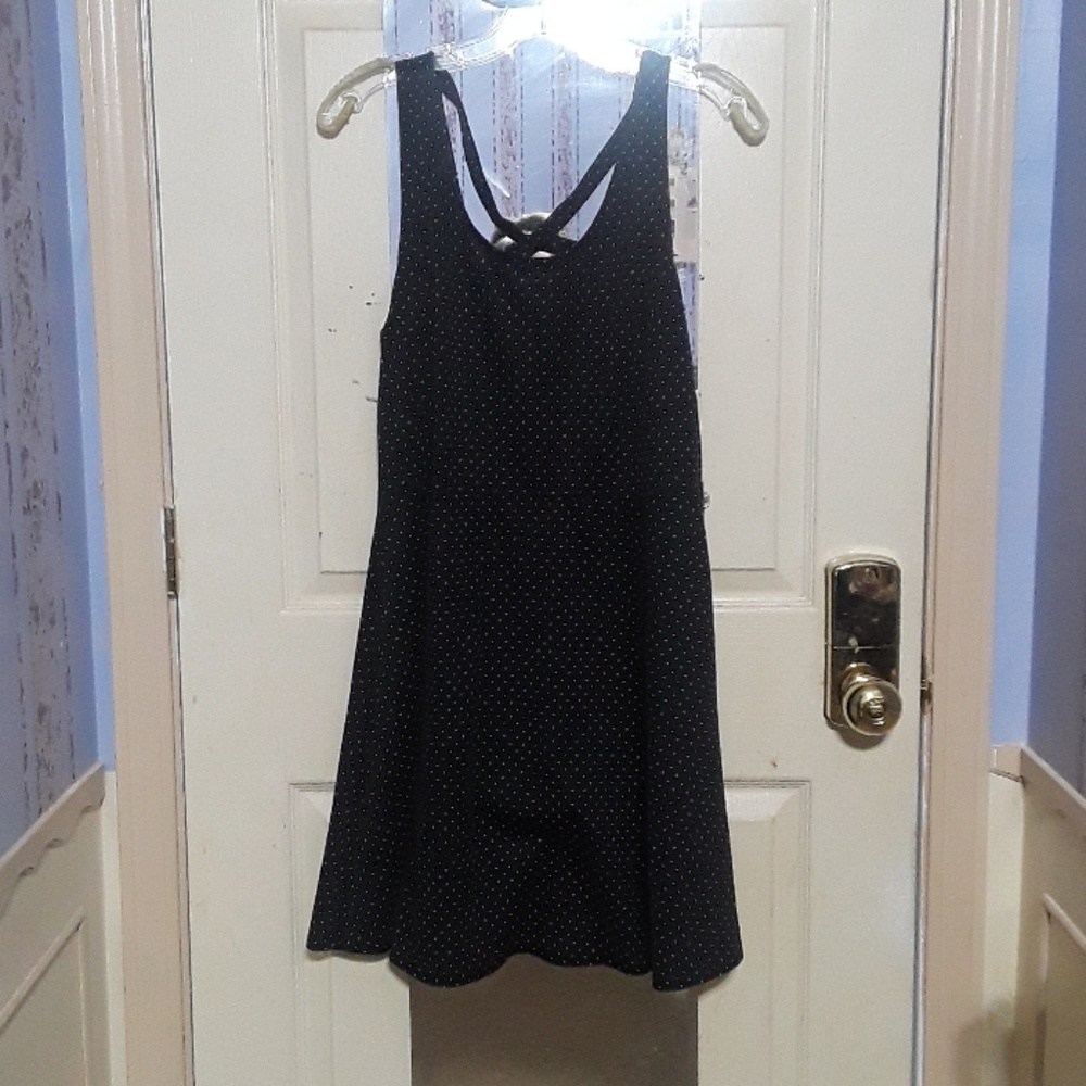 Black polka dot dress